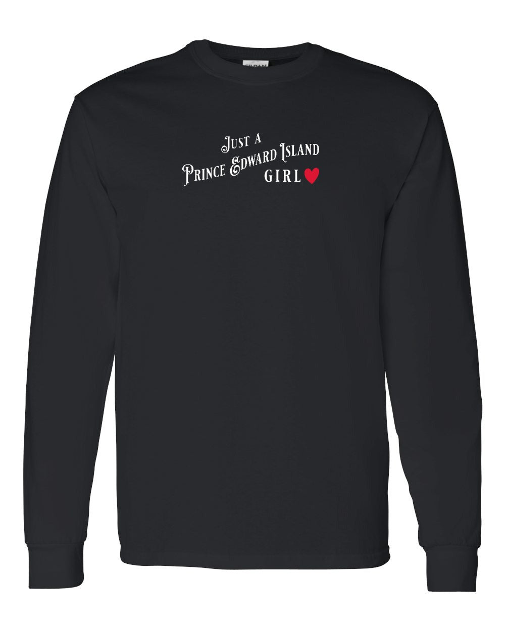 Just a PEI Girl red heart Long Sleeve - Unisex