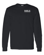 Made in PEI White Lettering Left Chest Long Sleeve Tee - Unisex