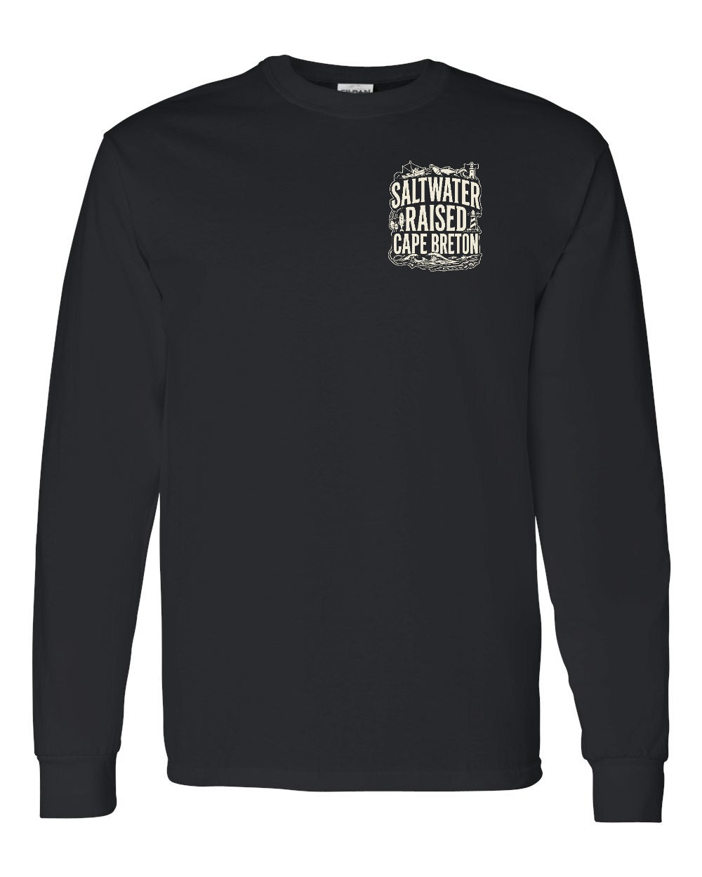 CB Saltwater Raised Folk Left Chest and Back Long Sleeve Tee - Unisex
