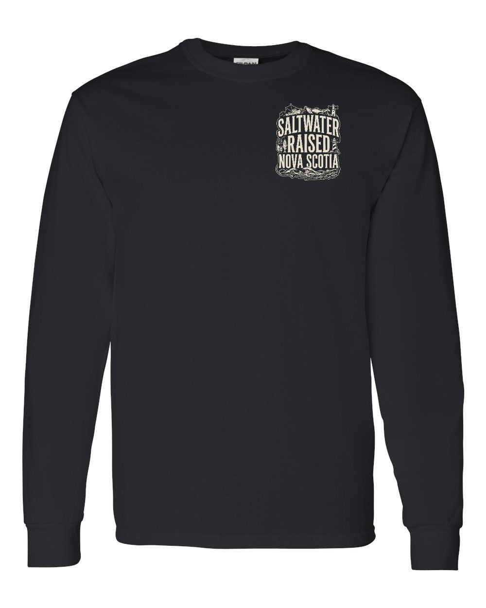 Saltwater Raised NS Folk Left Chest Long Sleeve - Unisex
