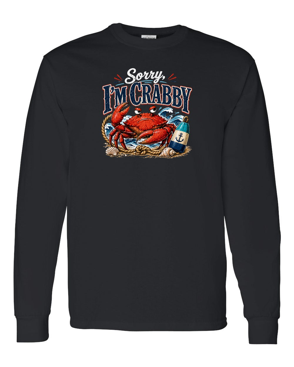 Sorry Im Crabby Long Sleeve in Black