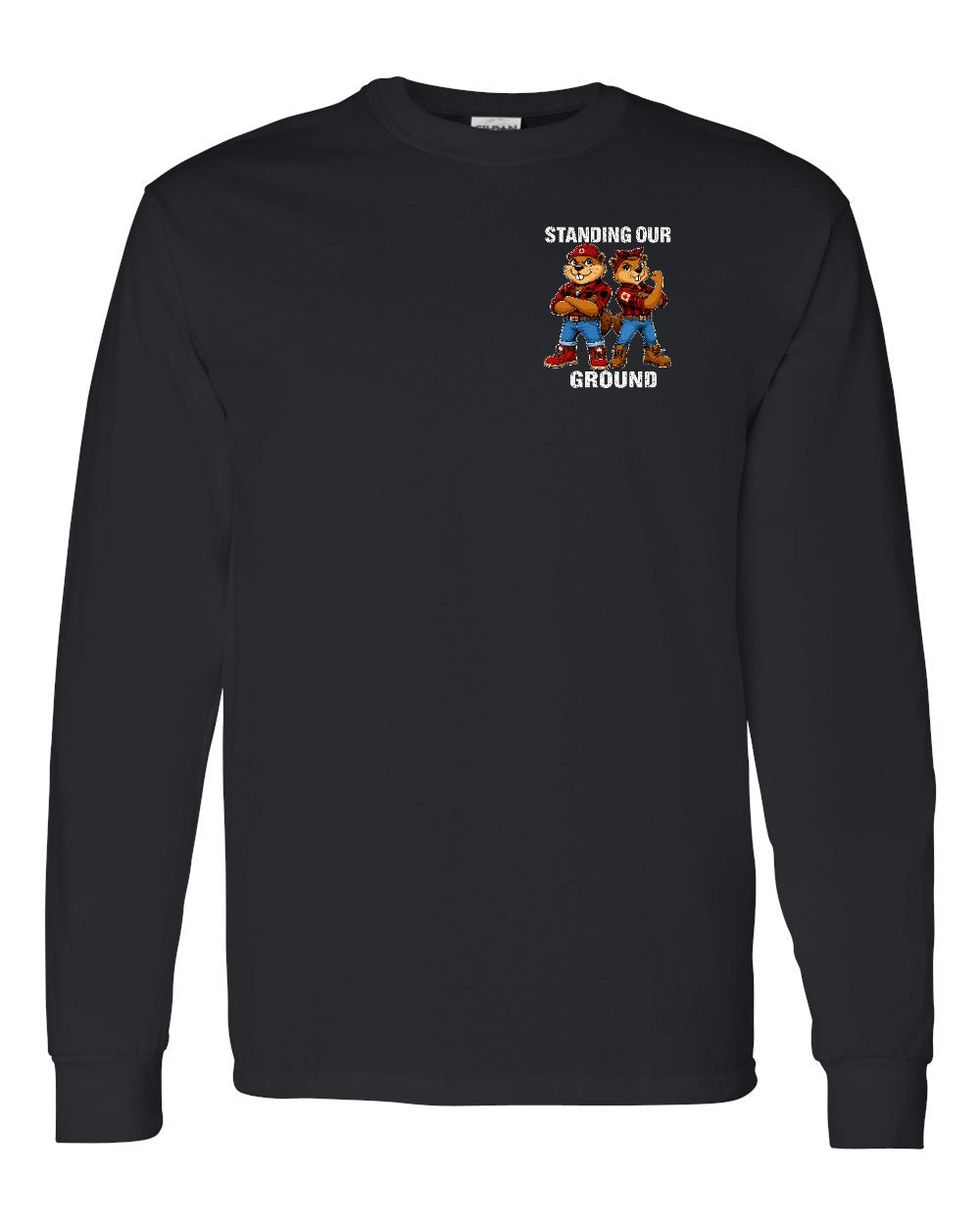 Standing Our Ground Left Chest and Back Long Sleeve in Black