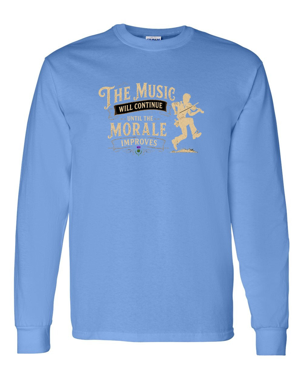Muisic Will Continue Fiddle Long Sleeve in Carolina Blue