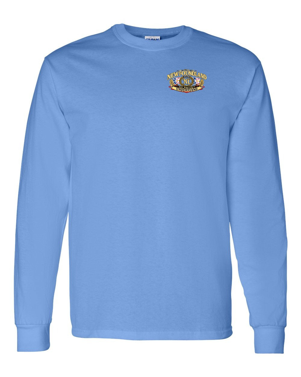 Newfoundland Thing Badge Left Chest and Back Long Sleeve in Carolina Blue