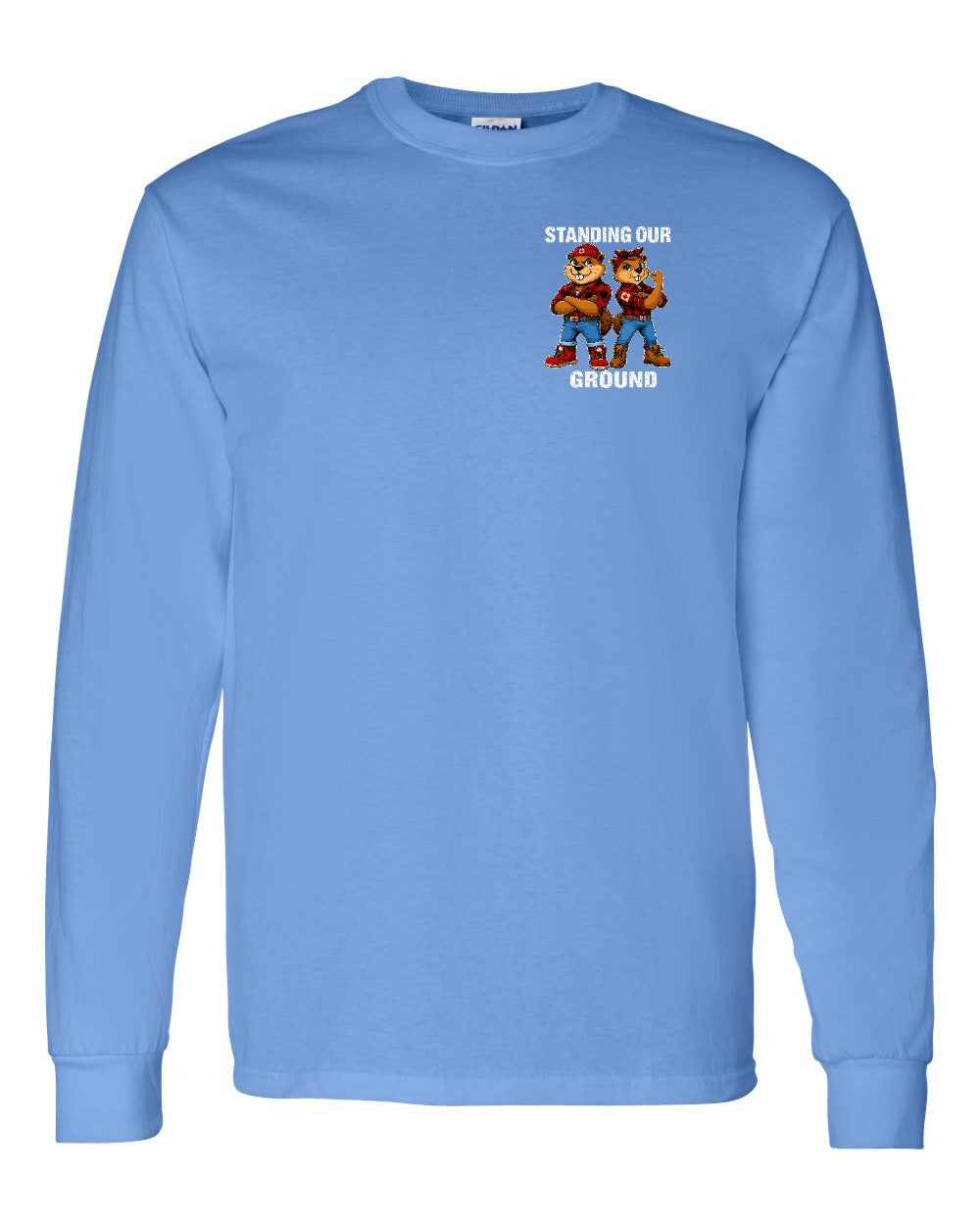 Standing Our Ground Left Chest and Back Long Sleeve in Carolina Blue