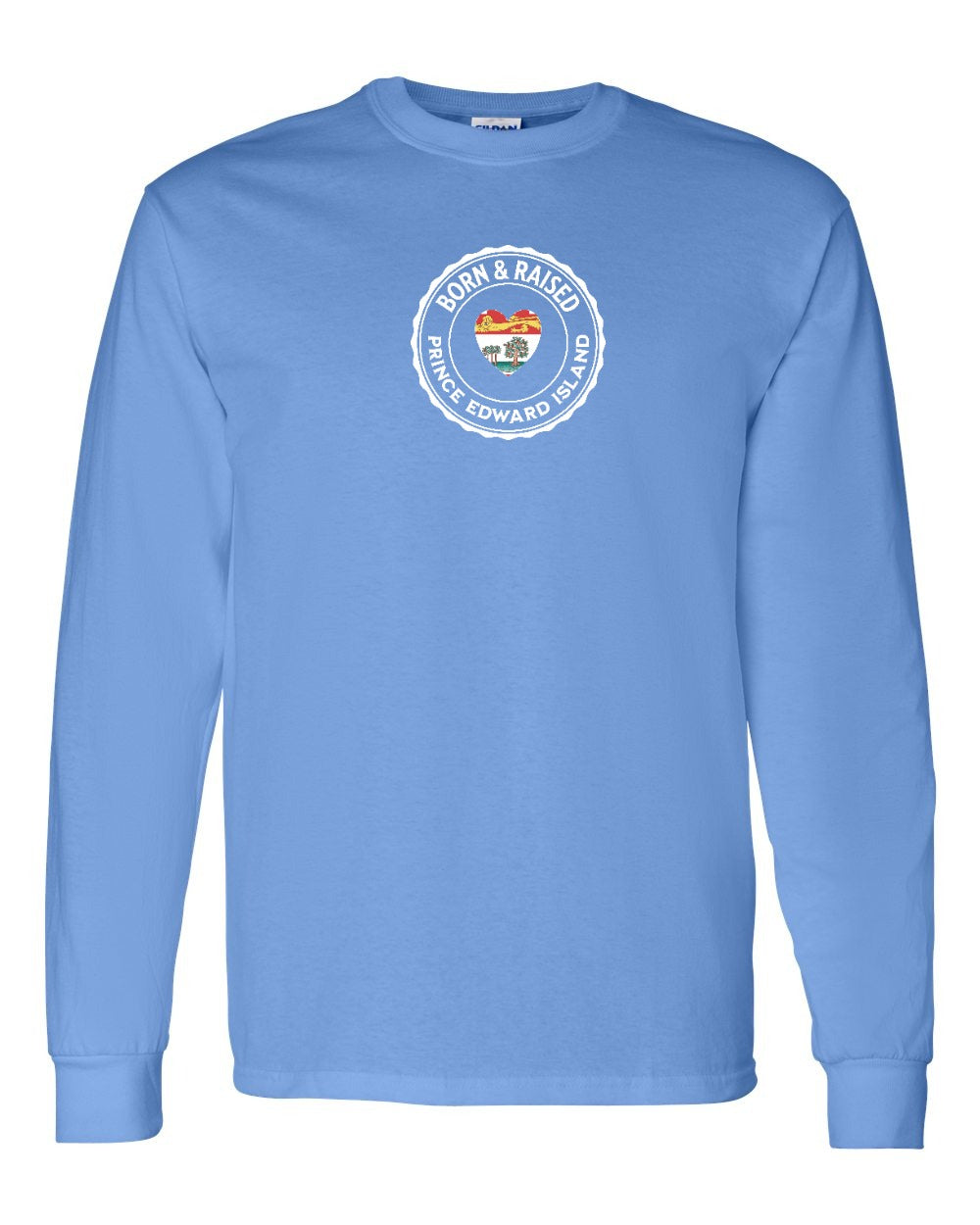 Born and Raised PEI Heart Flag Long Sleeve Tee - Unisex