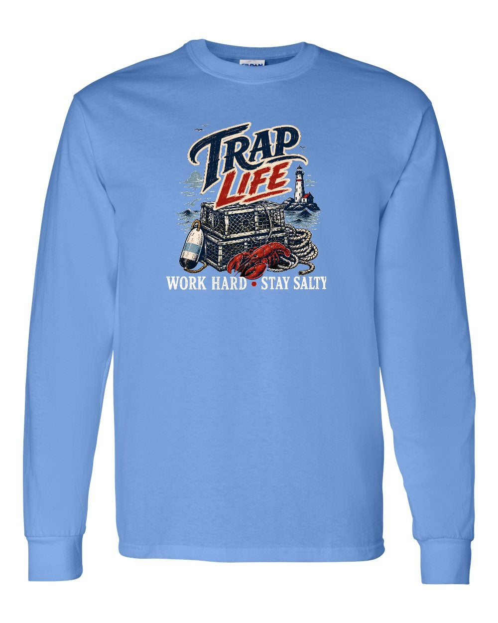 Trap Life Long Sleeve in Carolina Blue