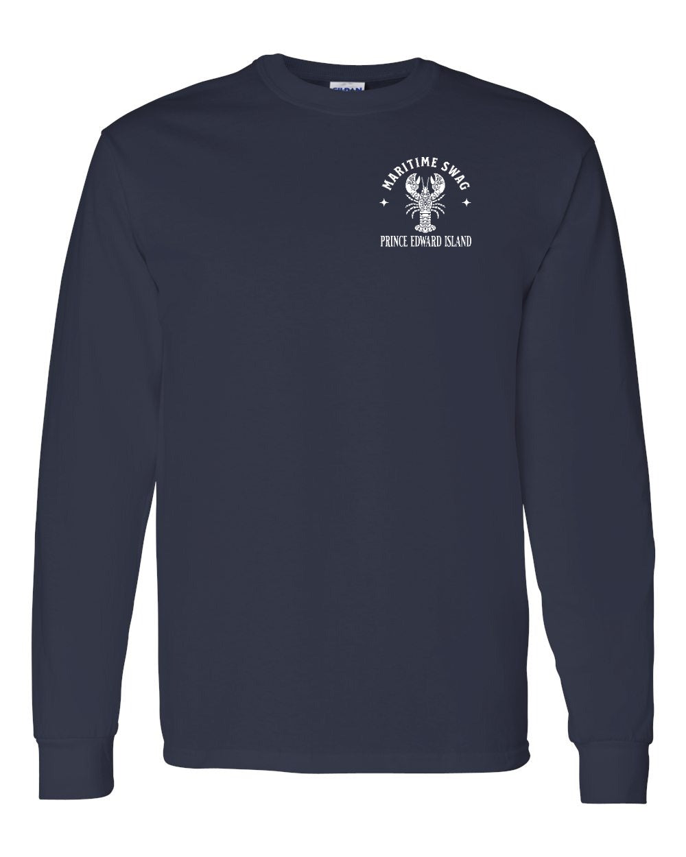 Maritime Swag PEI White Lobster Left Chest Long Sleeve Tee - Unisex