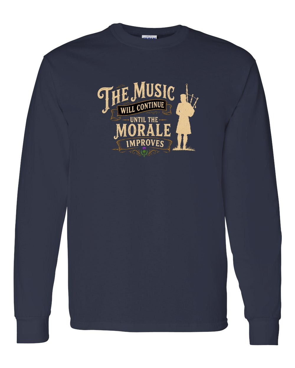 Muisic Will Continue Bagpipes Long Sleeve in Navy