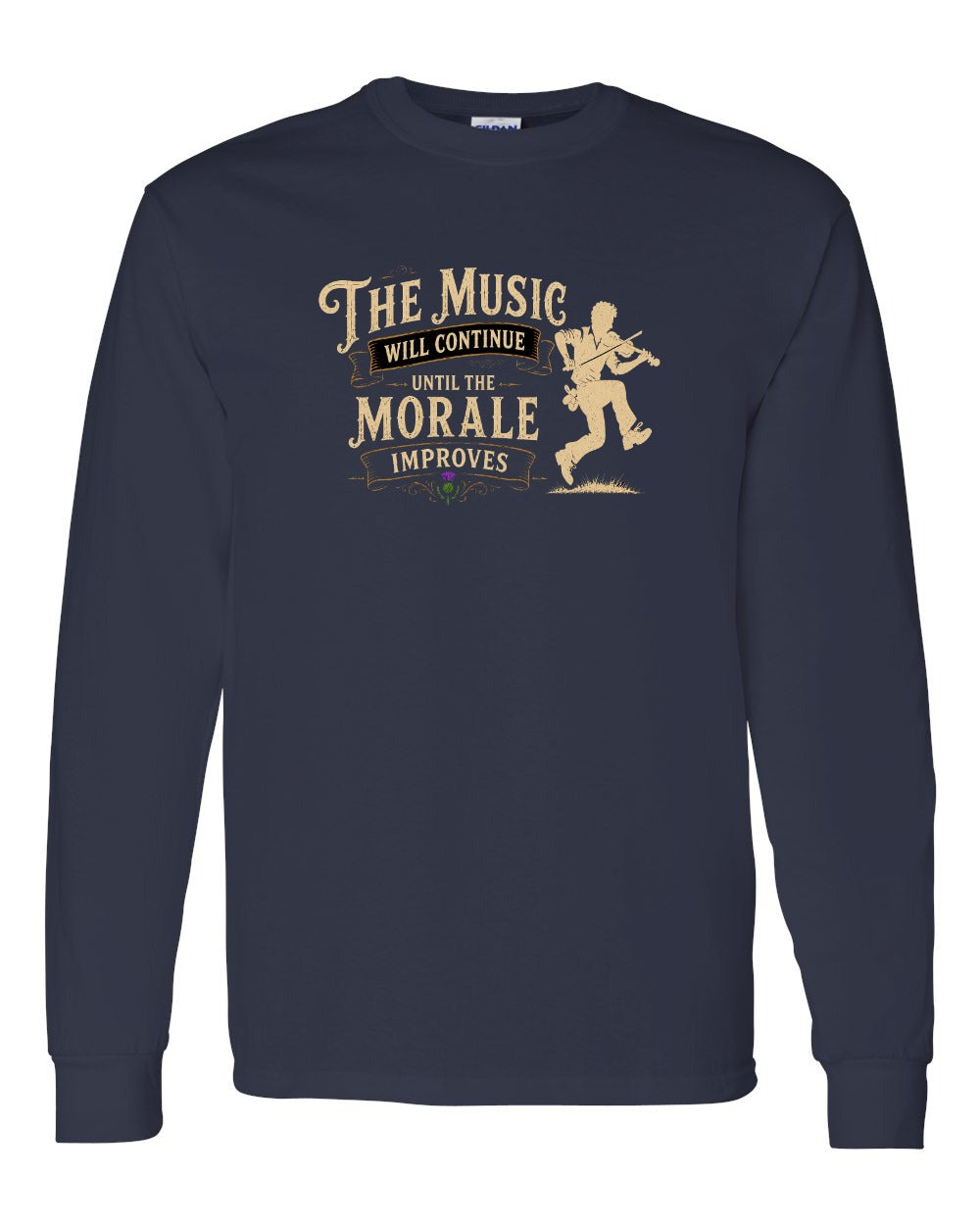 Muisic Will Continue Fiddle Long Sleeve in Navy