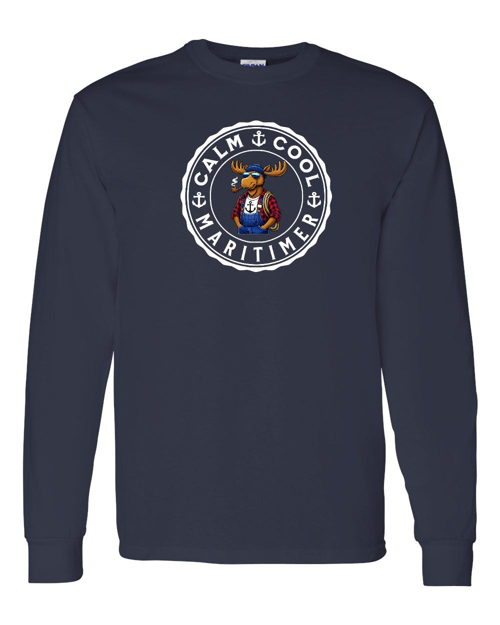 Calm Cool Maritimer Moose Long Sleeve Tee - Unisex