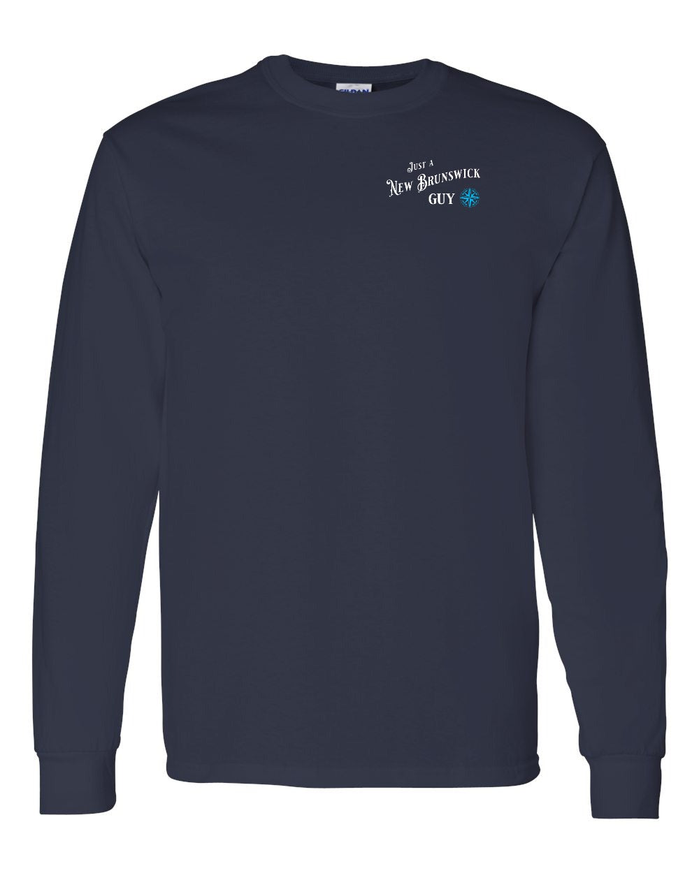 Just a NB Guy Blue Compass Left Chest Long Sleeve Tee - Unisex