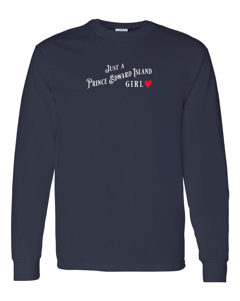 Just a PEI Girl red heart Long Sleeve - Unisex