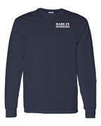 Made in PEI White Lettering Left Chest Long Sleeve Tee - Unisex