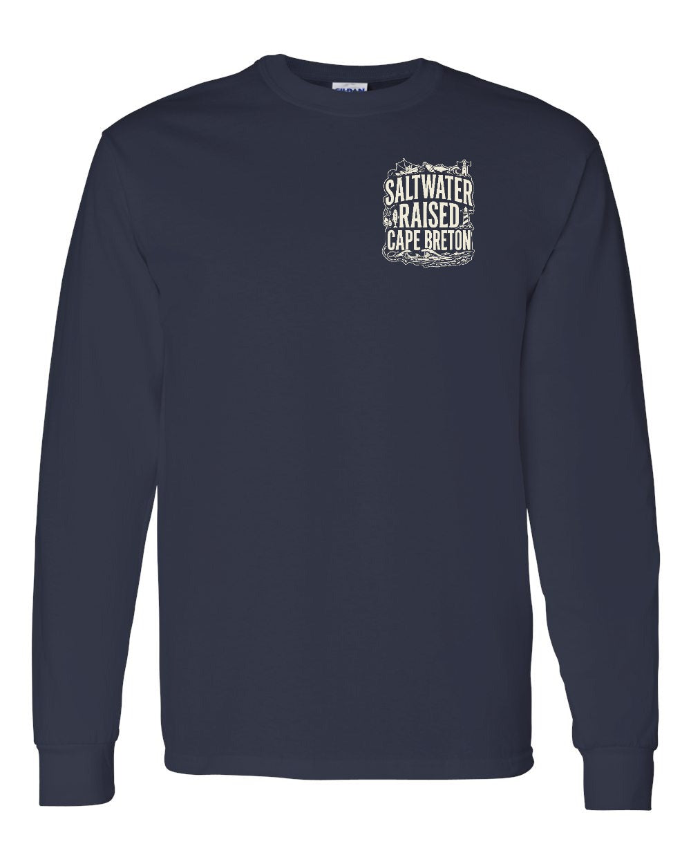 CB Saltwater Raised Folk Left Chest and Back Long Sleeve Tee - Unisex