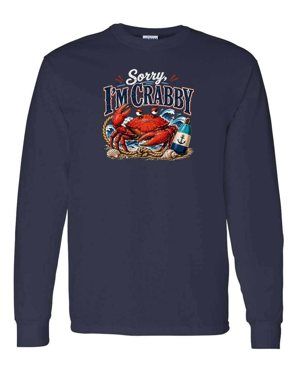 Sorry Im Crabby Long Sleeve in Navy