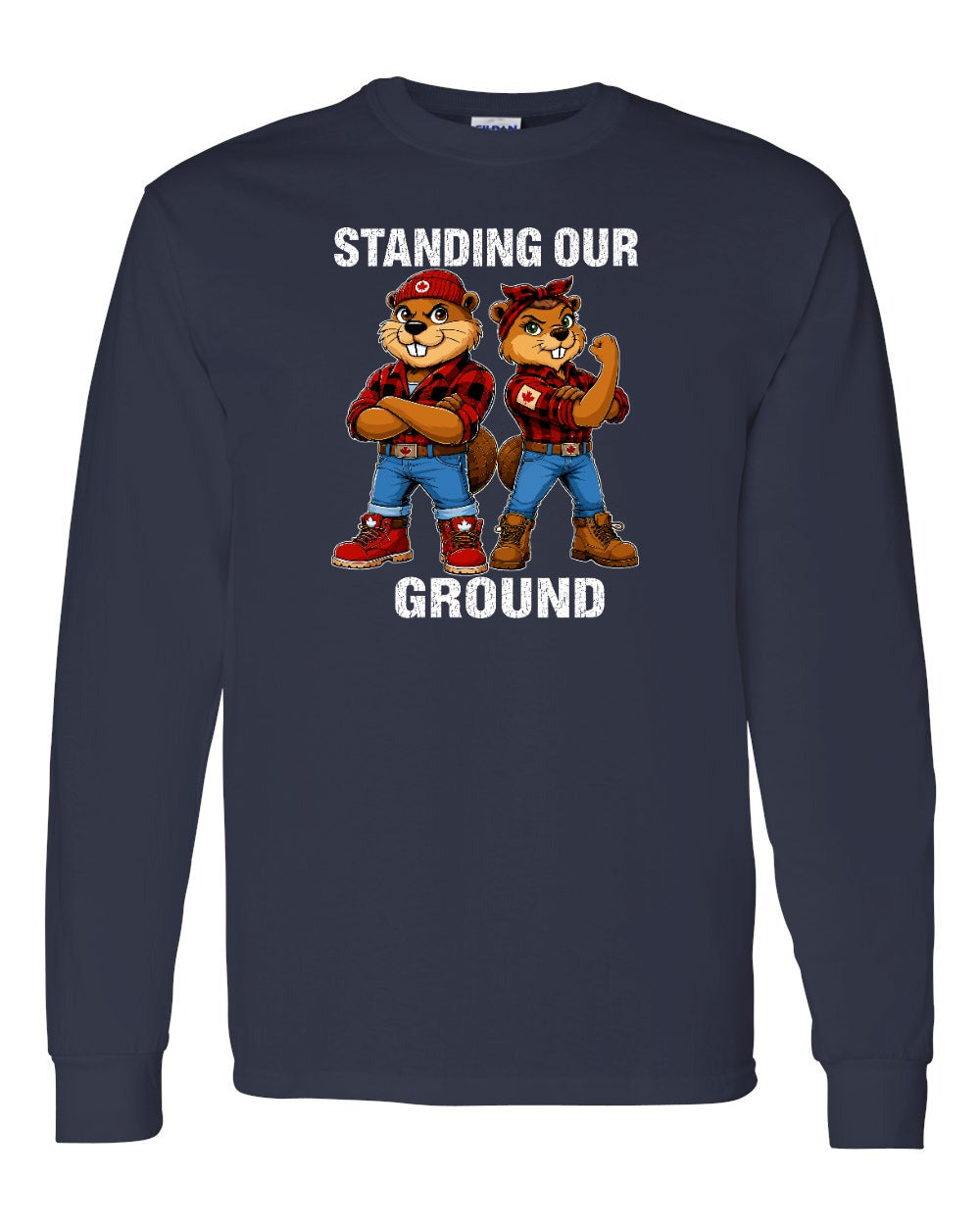 Standing Our Ground Full Front Long Sleeve in Navy