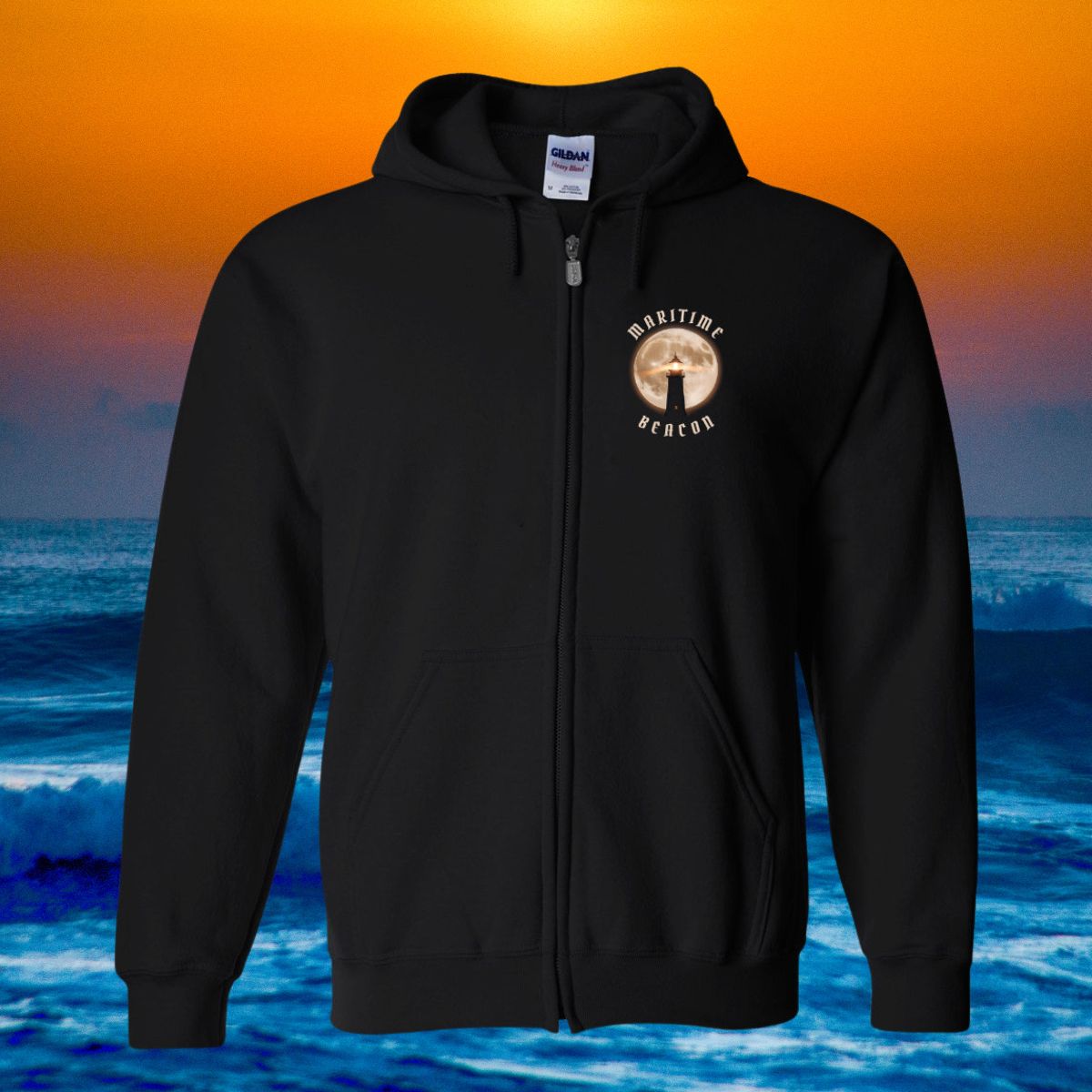 Maritime Beacon Zip Hoodie front and back