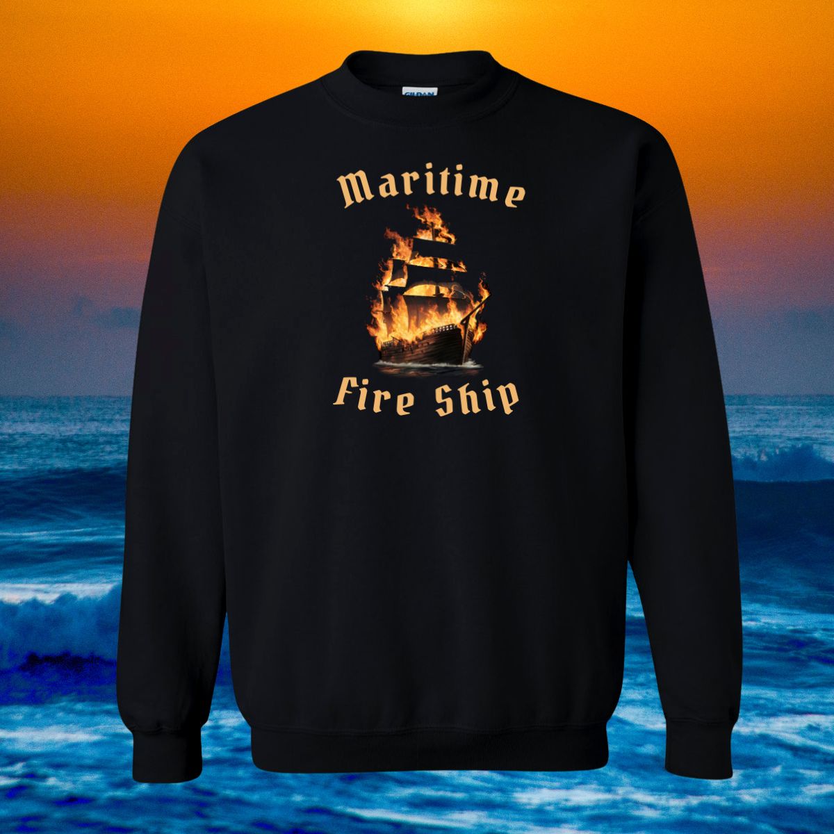 Maritime Fire Ship Crewneck Sweatshirt - Unisex