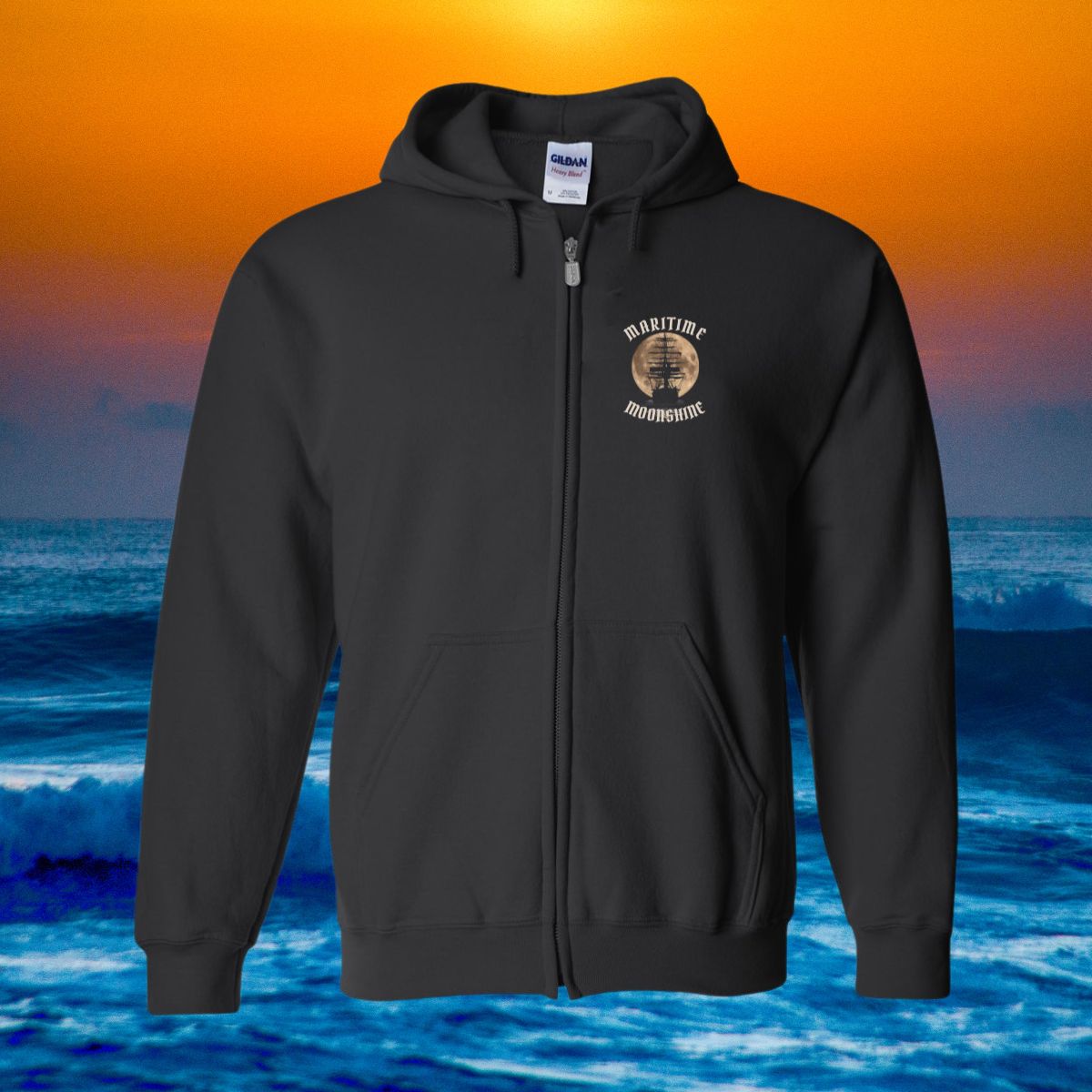 Maritime Moonshine Zip Hoodie front and back print