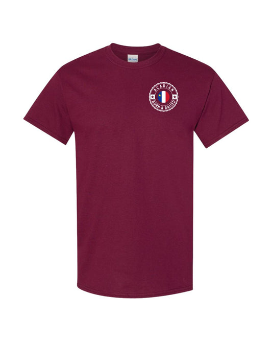Acadian Born And Raised Left Chest Men's Tee