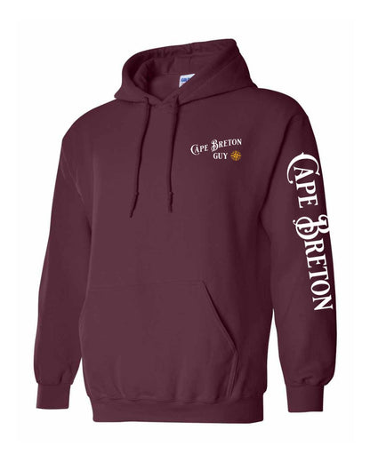 Cape Breton Guy Yellow Compass Left chest and Sleeve Pullover Hoodie