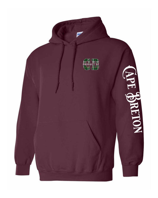 Product of Cape Breton Left chest and Sleeve Pullover Hoodie