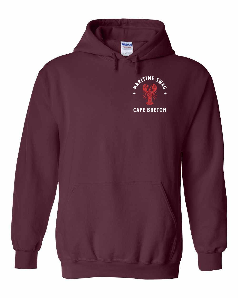 Maritime Swag Cape Breton Mandala Red Lobster Left Chest Pullover Hoodie