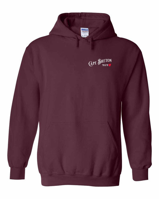 Cape Breton Mom Left Chest and Back Pullover Hoodie