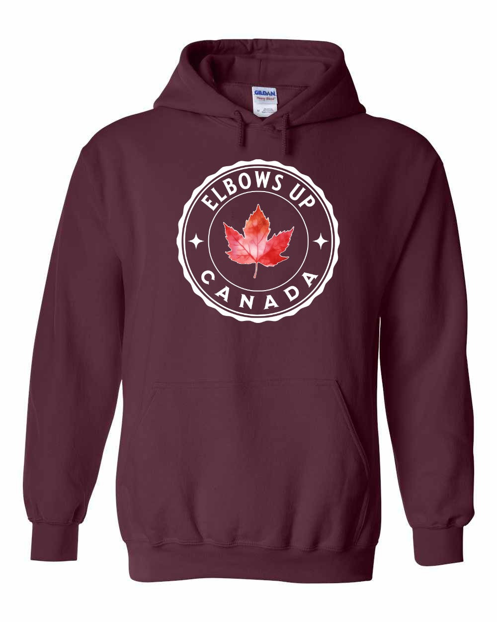 Elbows up Leaf Pullover Hoodie - Gildan Canada (sewn Internationally) - Unisex