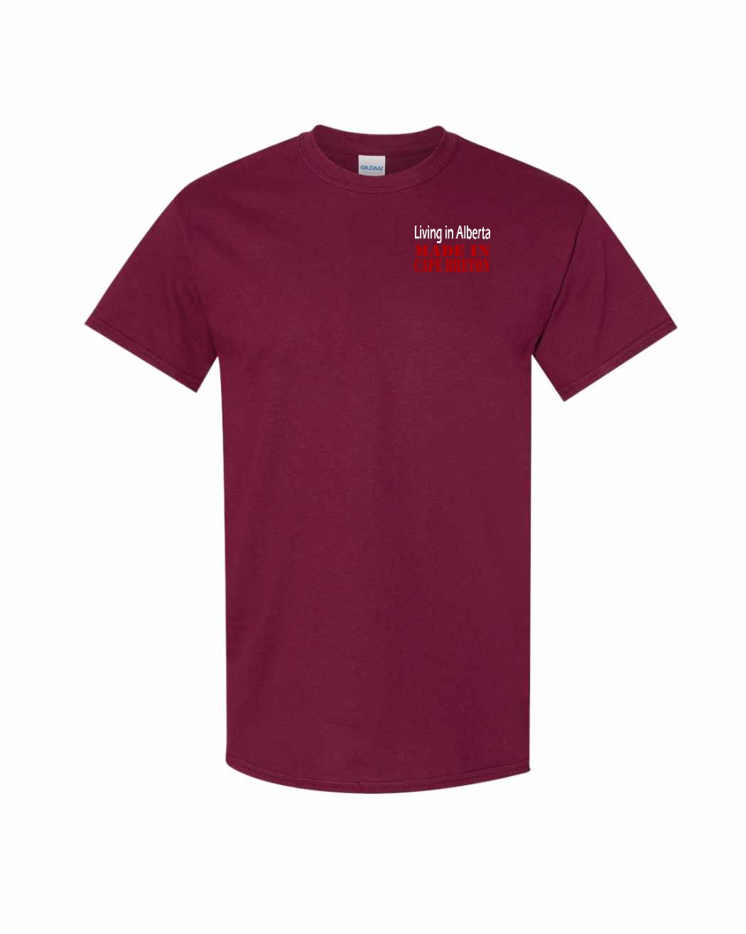 Living Alberta Made in Cape Breton Left Chest and Back Men's Tee