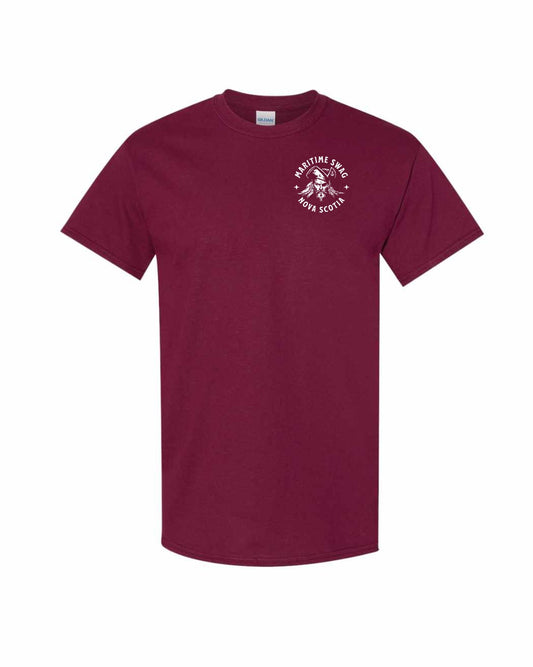Maritime Swag Nova Scotia Pirate Left Chest and Back mens-tee
