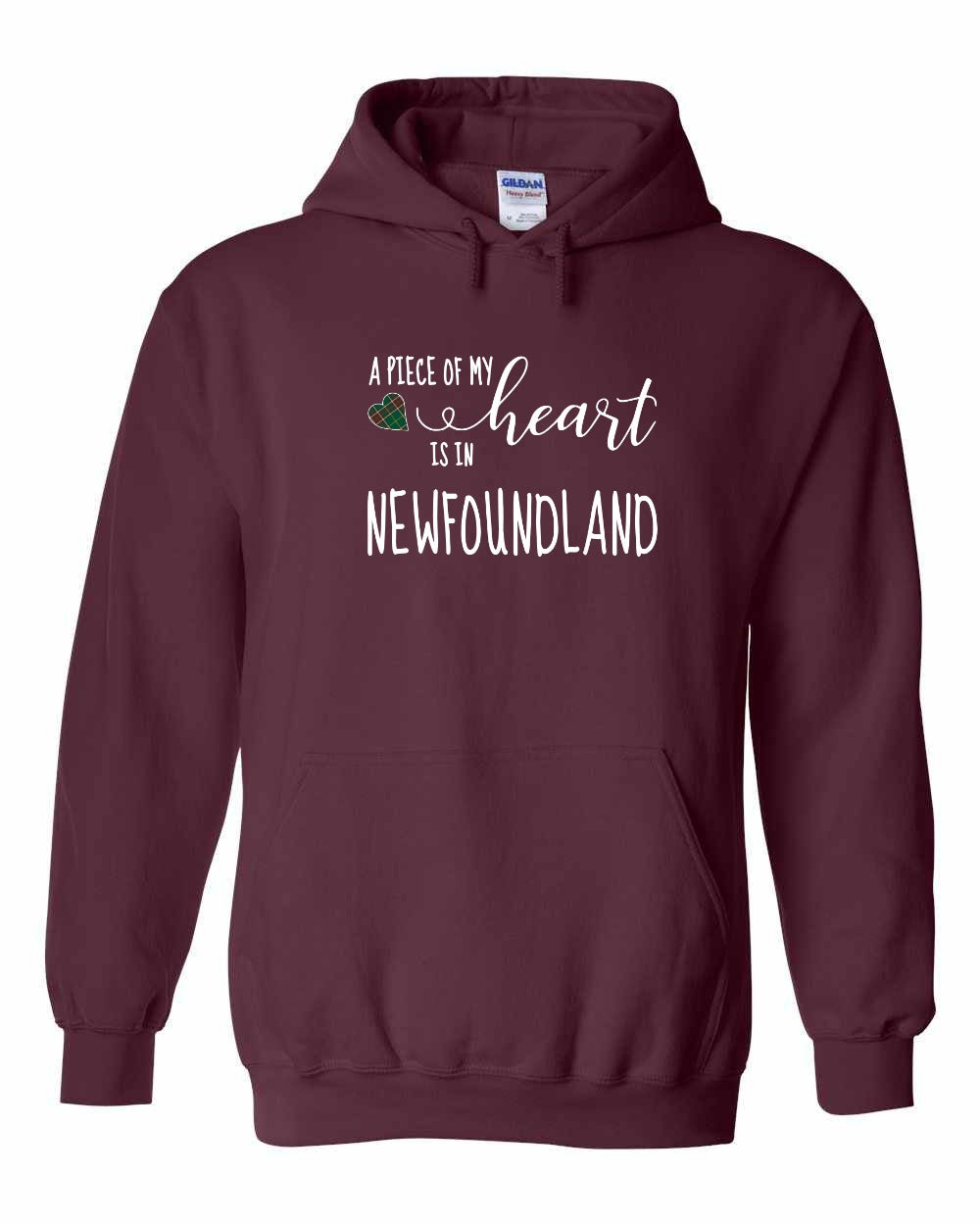 A piece of My heart in NFLD Tartan Heart Pullover Hoodie - Unisex