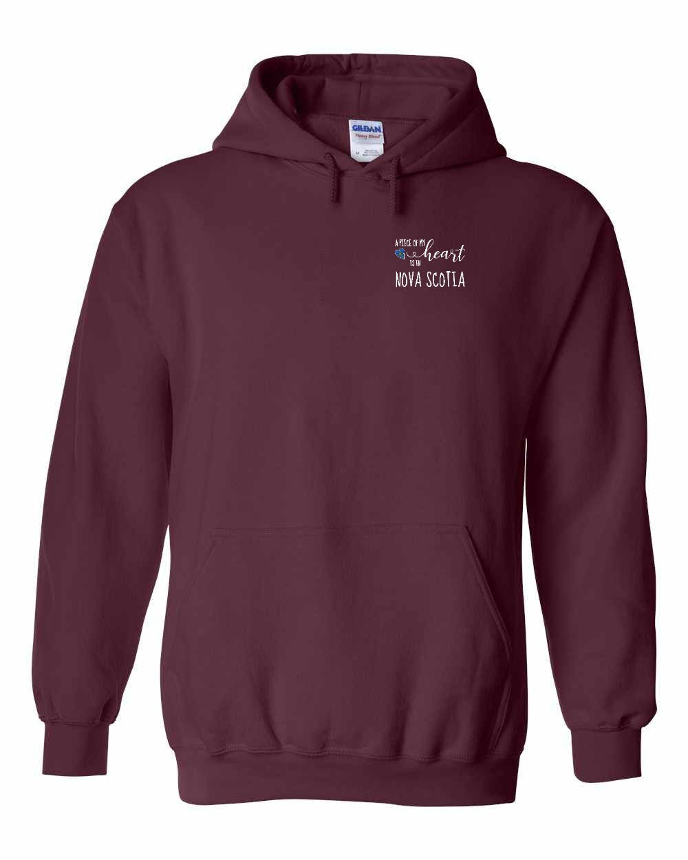 A piece of My heart in Nova Scotia (Tartan Heart) Left Chest pullover