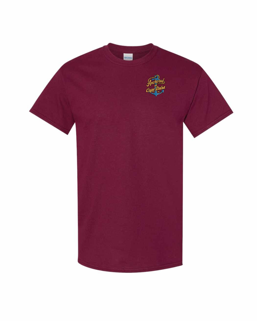 Anchored in Cape Breton (New Design) Left Chest and Back Men's Tee