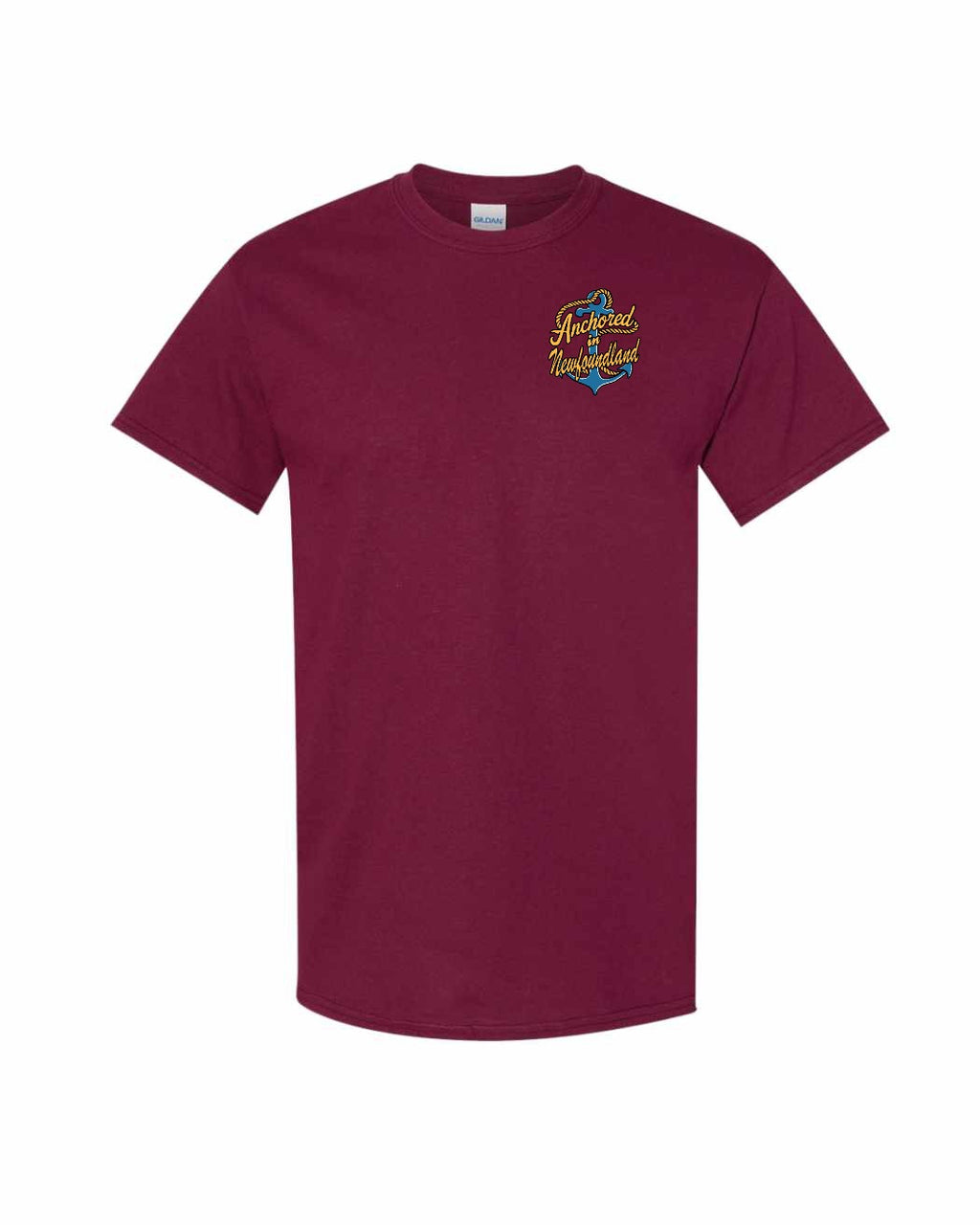 Anchored in NFLD (New Design) Left Chest and Back Men's Tee