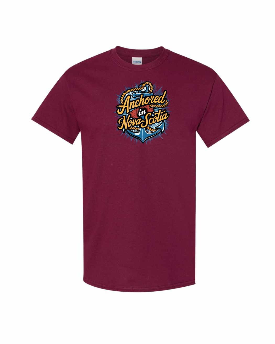 Anchored In Nova Scotia (Old Design) Full mens-tee