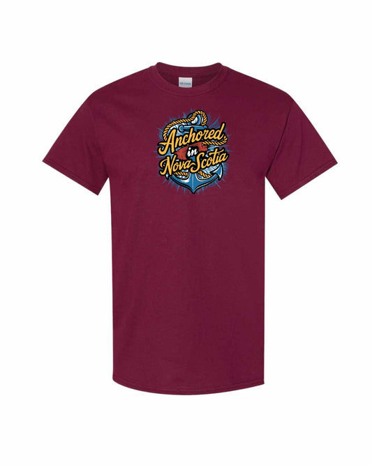 Anchored In Nova Scotia (Old Design) Full mens-tee