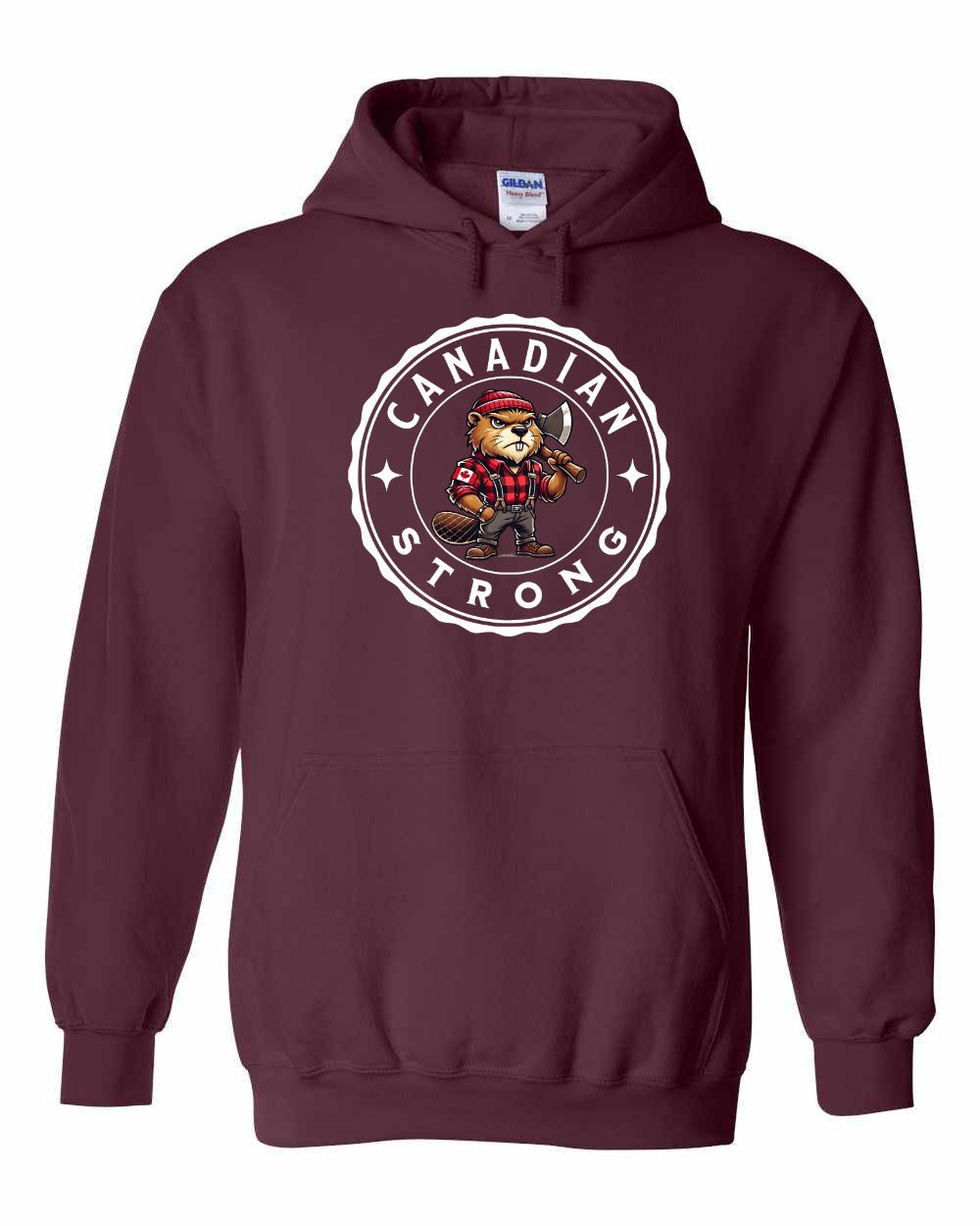 Canadian Strong Beaver Pullover Hoodie - Gildan Canada (sewn Internationally) - Unisex