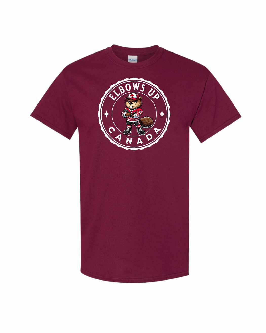 Elbows Up Hockey Beaver Men's Tee - Gildan Canada (sewn Internationally)