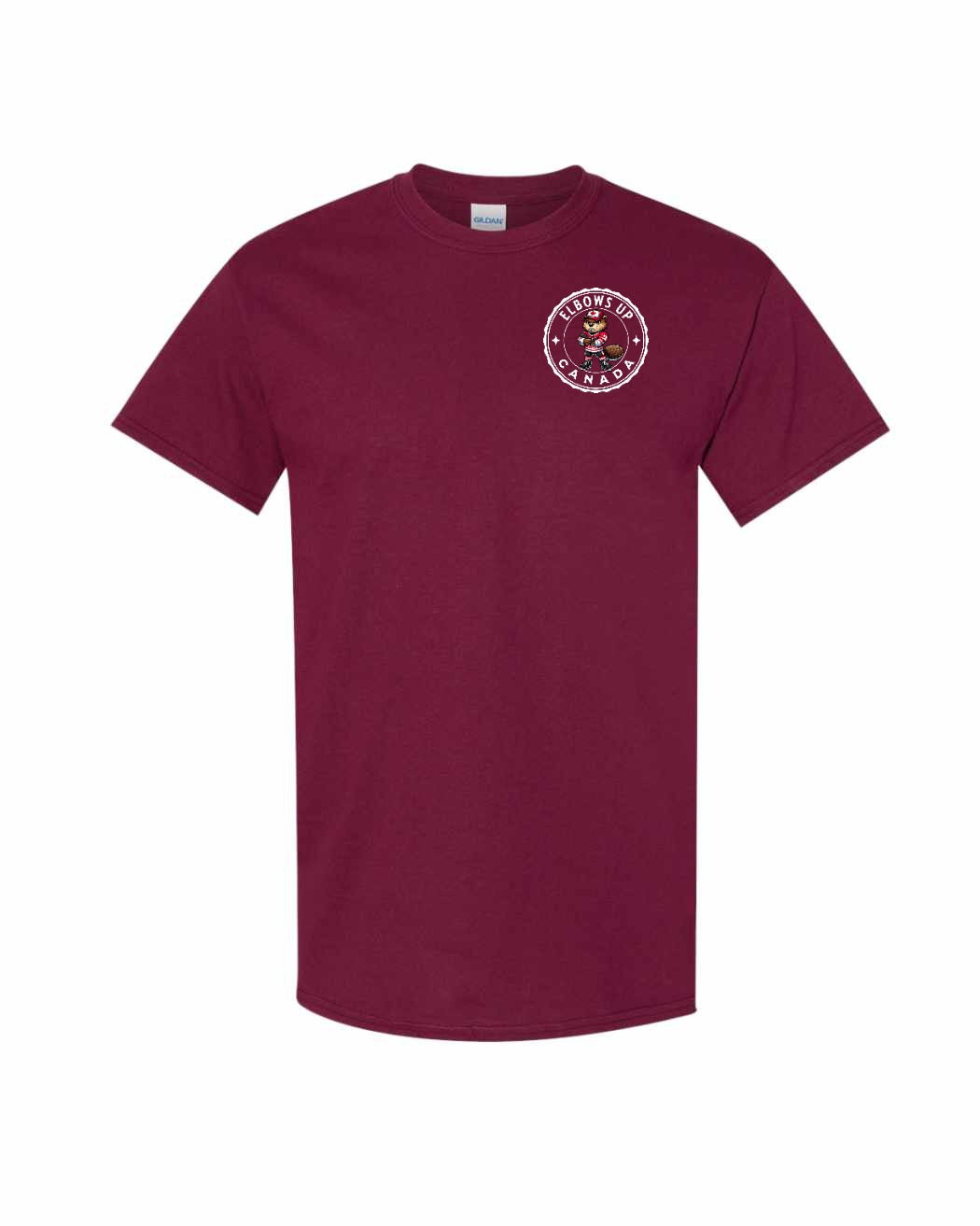 Elbows up Beaver Left Chest Men's Tee - Gildan Canada (sewn Internationally)