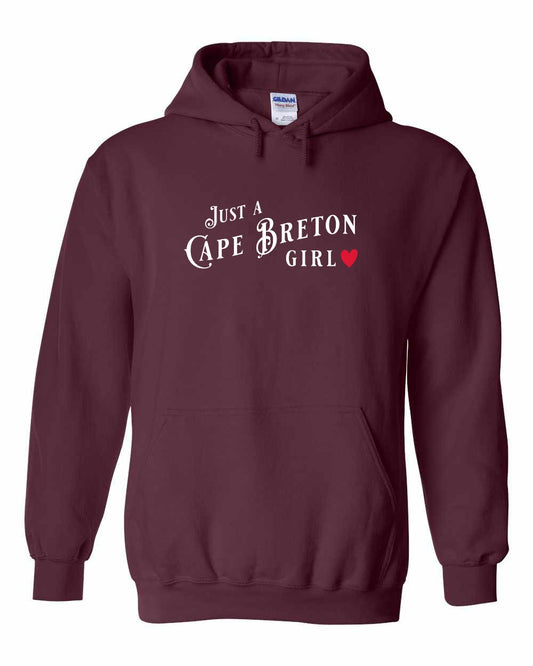 Just a Cape Breton Girl Red Heart Full Pullover Hoodie