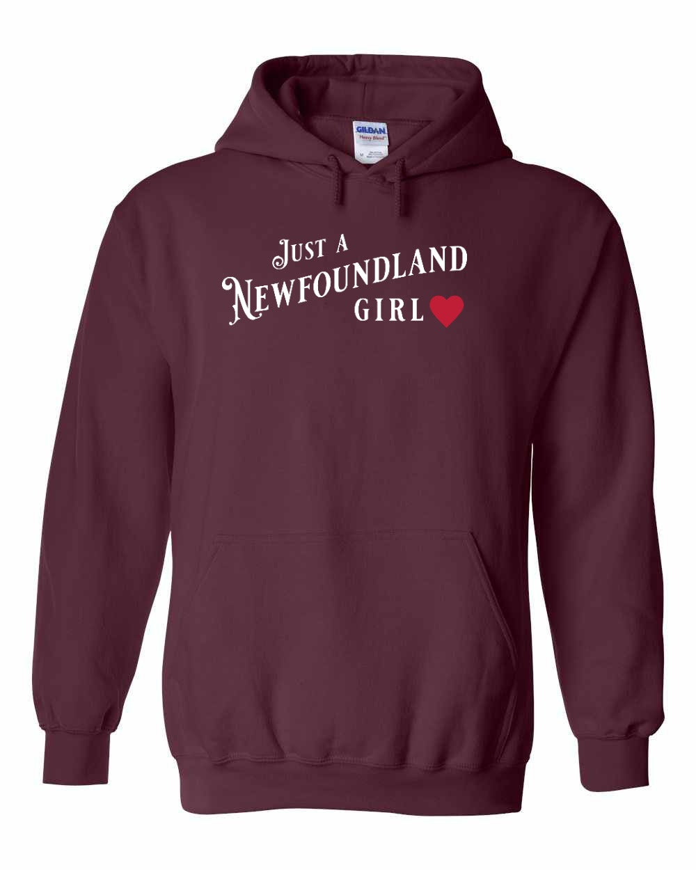 Just a NFLD Girl Red Heart Pullover Hoodie - Unisex