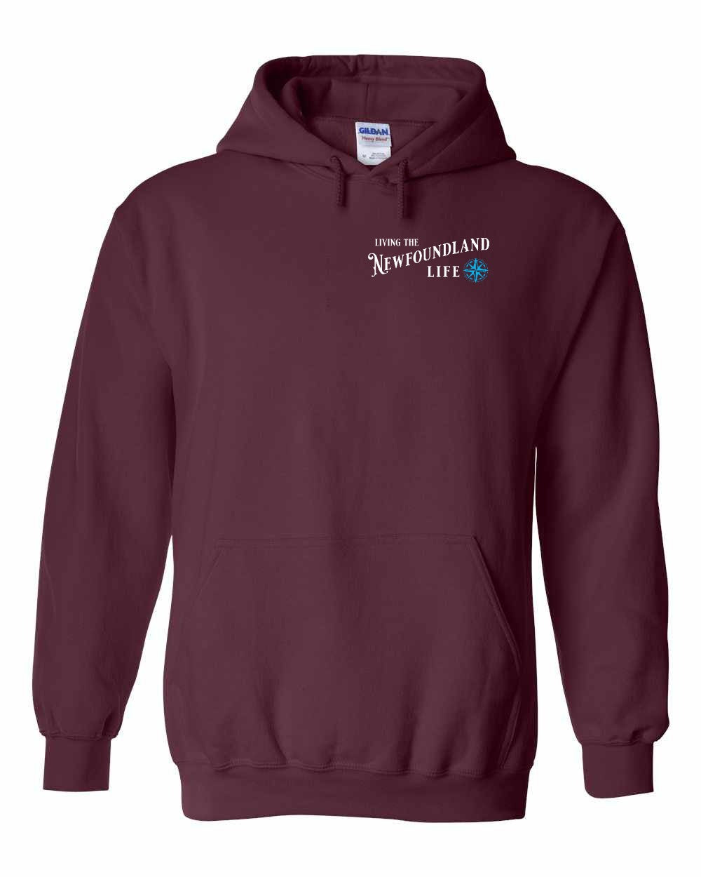 Living the NFLD Life blue Left Chest Pullover Hoodie - Unisex