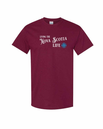 Living the Nova Scotia Life blue Full mens-tee