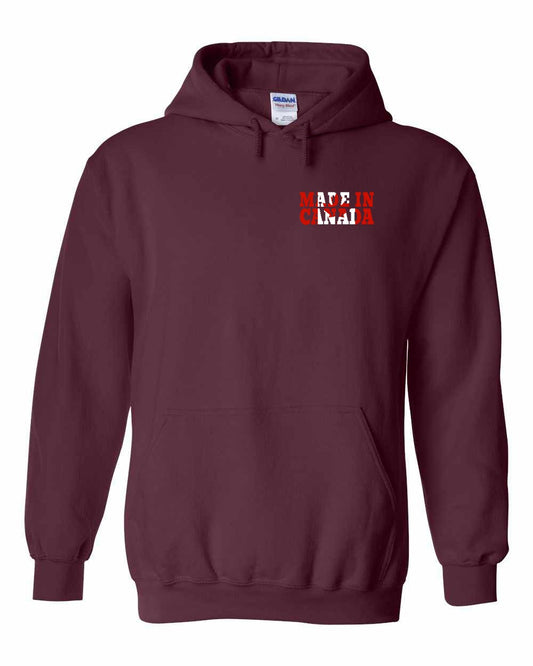 Made in Canada Flag Background Left Chest Pullover