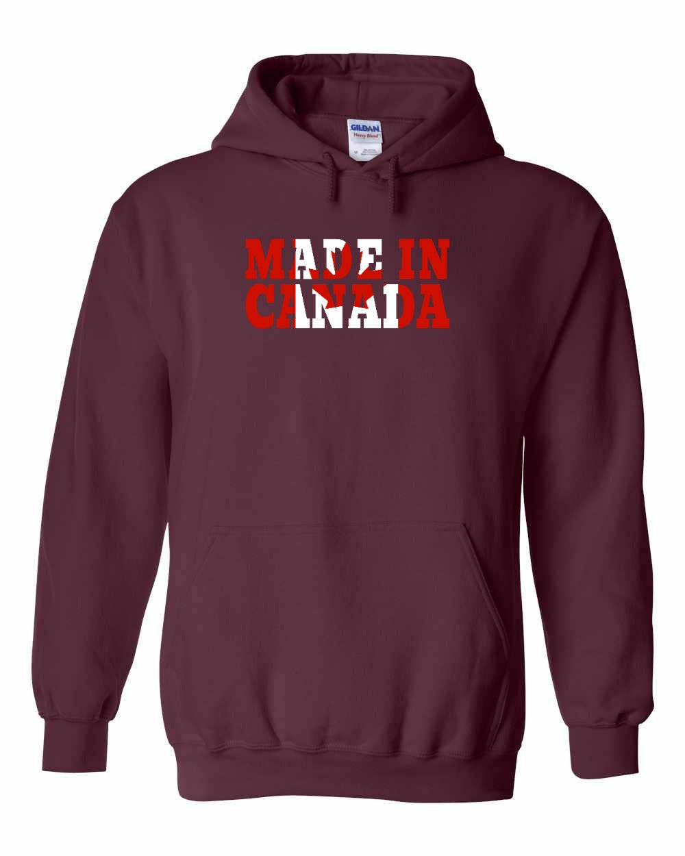 Made in Canada Flag Background Pullover Hoodie - Gildan Canada (sewn Internationally) - Unisex