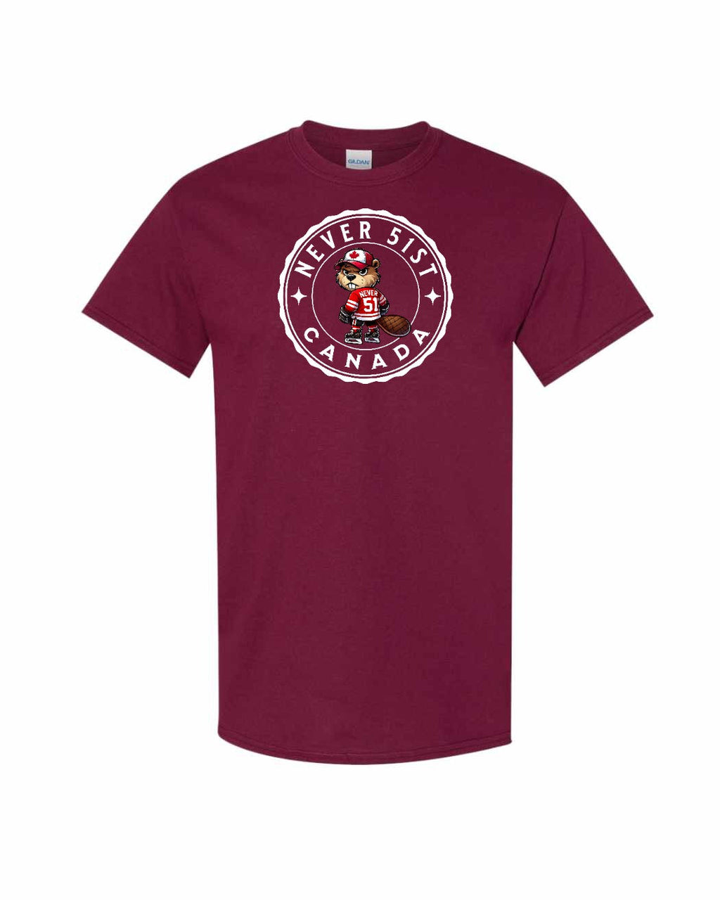 Never 51st Beaver Men's tee - Gildan Canada (sewn Internationally)