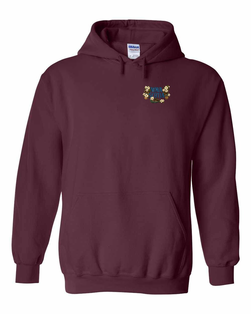 NS Flowers Left Chest Pullover Hoodie - Unisex