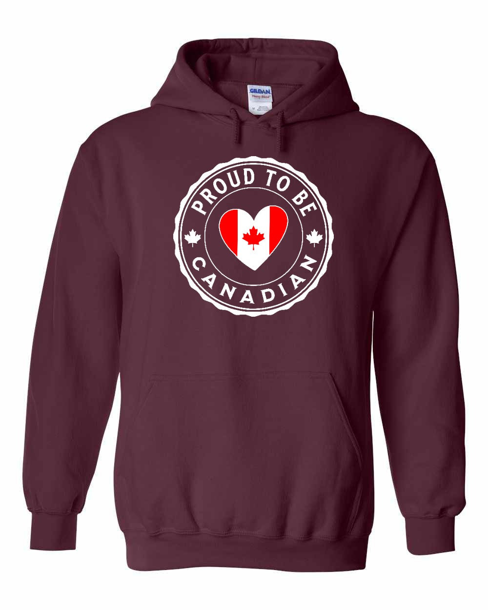Proud to be Canadian Heart Flag Pullover Hoodie - Gildan Canada (sewn Internationally) - Unisex